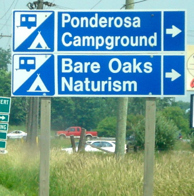 Bare Oaks road sign