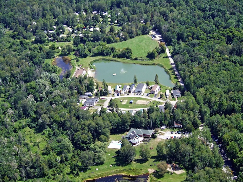 Aerial view of Bare Oaks Family Naturist Park