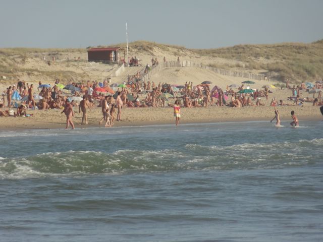 The beach on the Atlantic Ocean in the CHM Montalivet near Bordeaux, France.