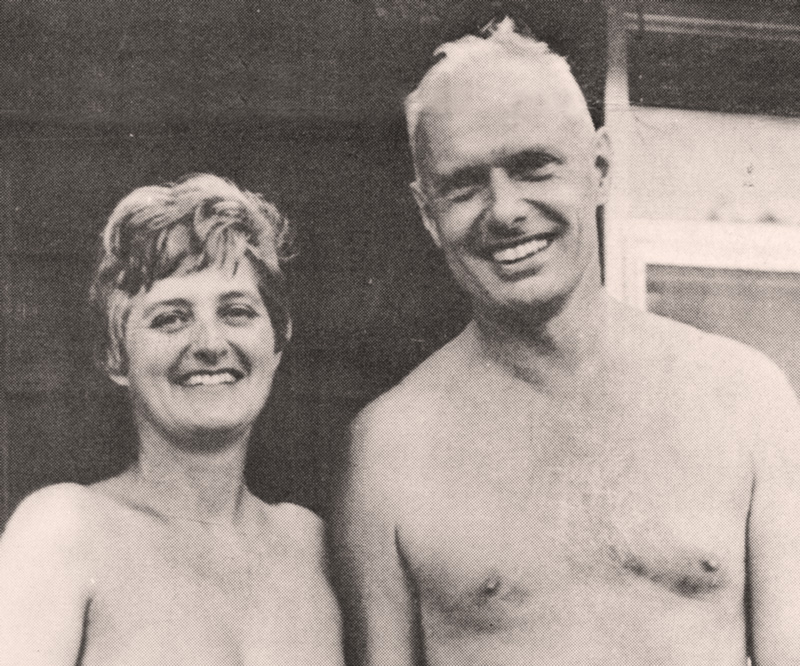 Helen and Doug Beckett in the late 1960's at Glen Echo Family Nudist Park. 