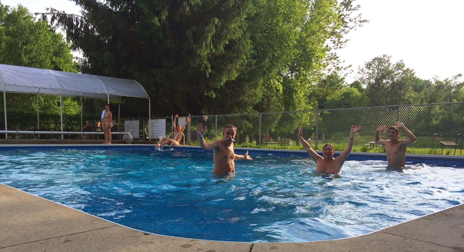 The pool at Bare Oaks Family Naturist Park